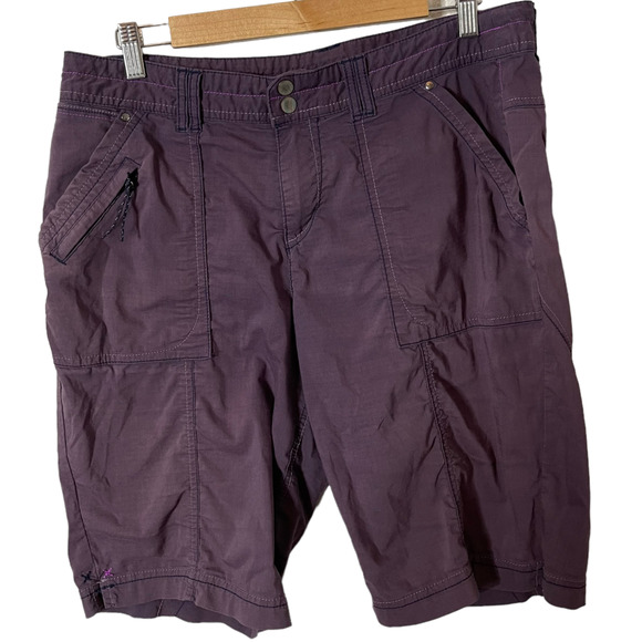 Title nine Pants - Title Nine Brash 2.0 Mid Rise Nylon Blend Bermuda Hiking Shorts Purple, Size 12